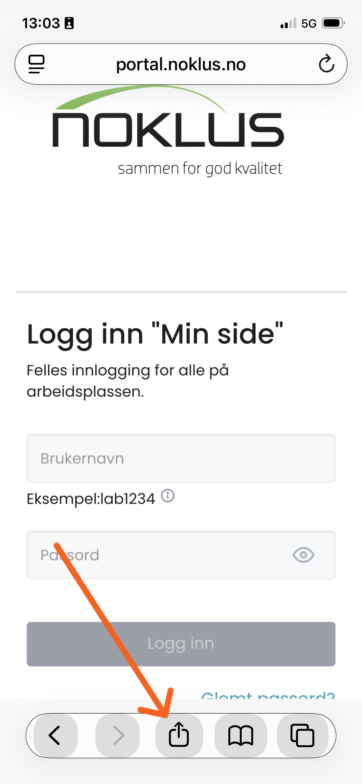 iPhone/iOS: Velg det markerte ikonet.
