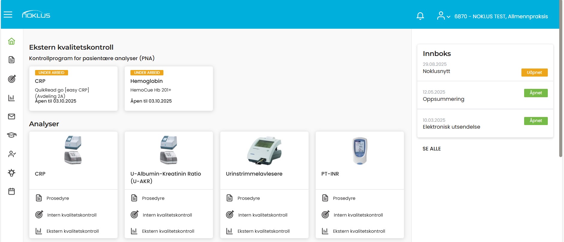 Startsiden på nye "Min side".