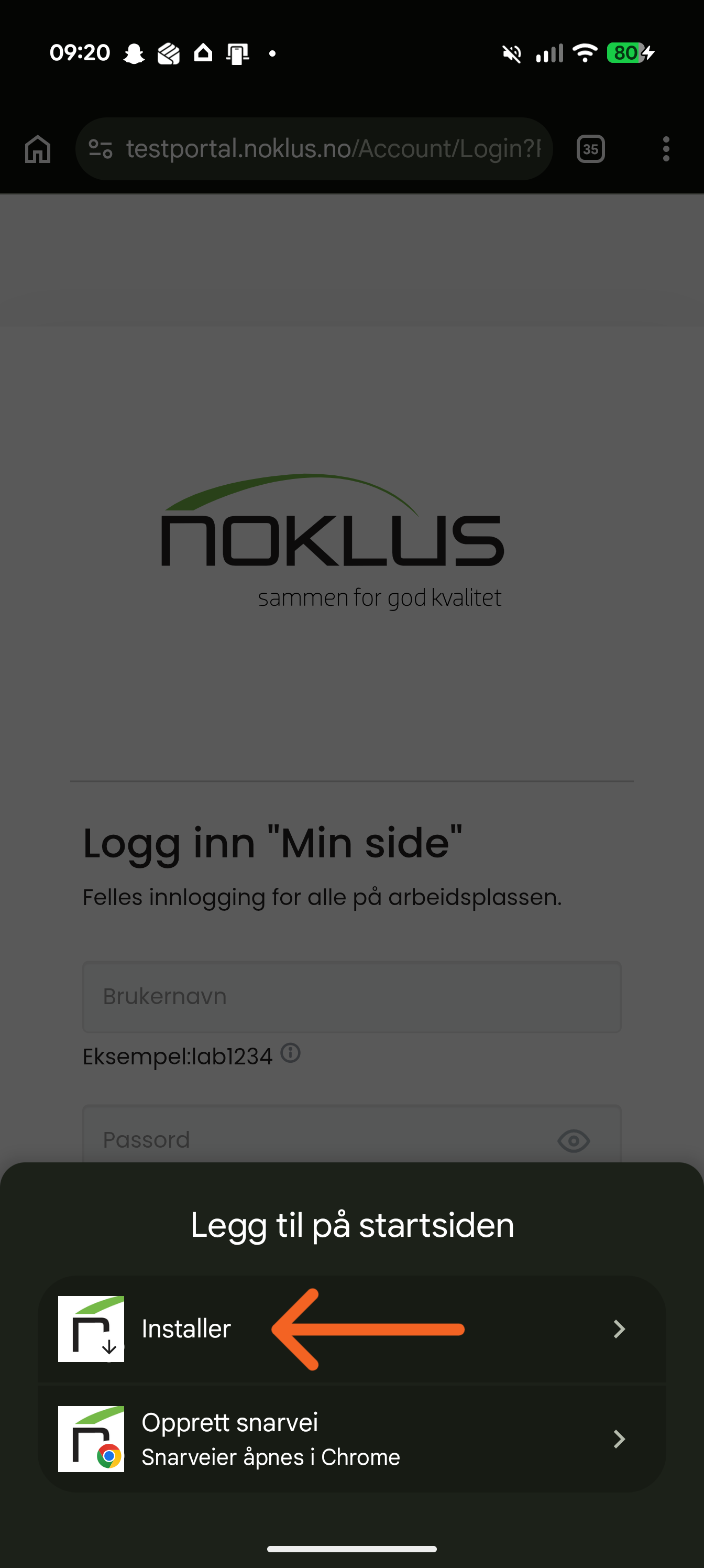 Android. Velg installer.